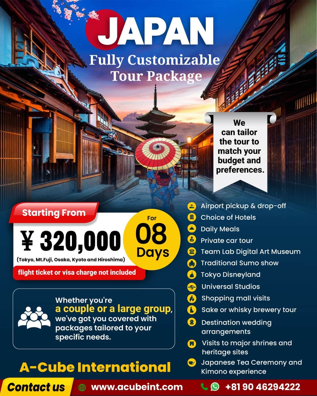 Japan Tour Itinerary Page 1