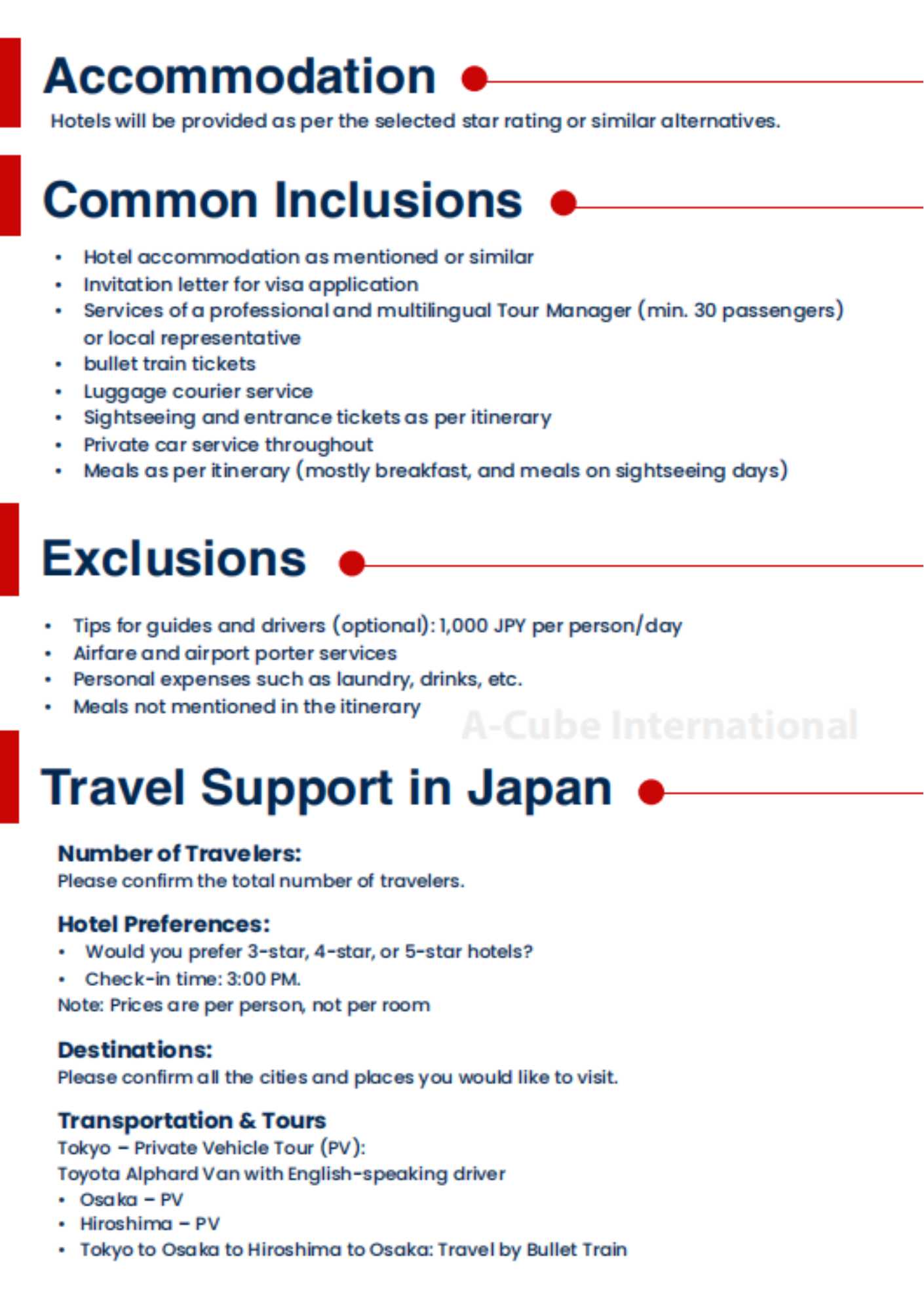 Japan Tour Itinerary Page 9